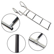DURAFORCE 4 Steps Pontoon Boat Ladder Stainless Steel with Pedal Hand Railing Ladder