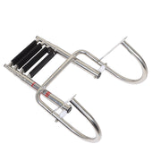 DURAFORCE 4 Steps Pontoon Boat Ladder Stainless Steel with Pedal Hand Railing Ladder