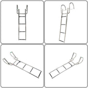 DURAFORCE 4 Steps Pontoon Boat Ladder Stainless Steel with Pedal Hand Railing Ladder