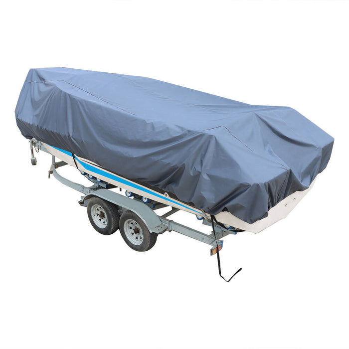 DURAFORCE 23-24ft V-Hull Runabout Boat Cover 600D Heavy Duty Waterproof Trailerable Grey