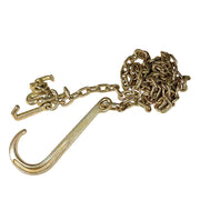DURAFORCE 5/16''x10' Transport Tow Chain G70 w/ R T J&Grab Hook J Hook Long Shank 2PCS
