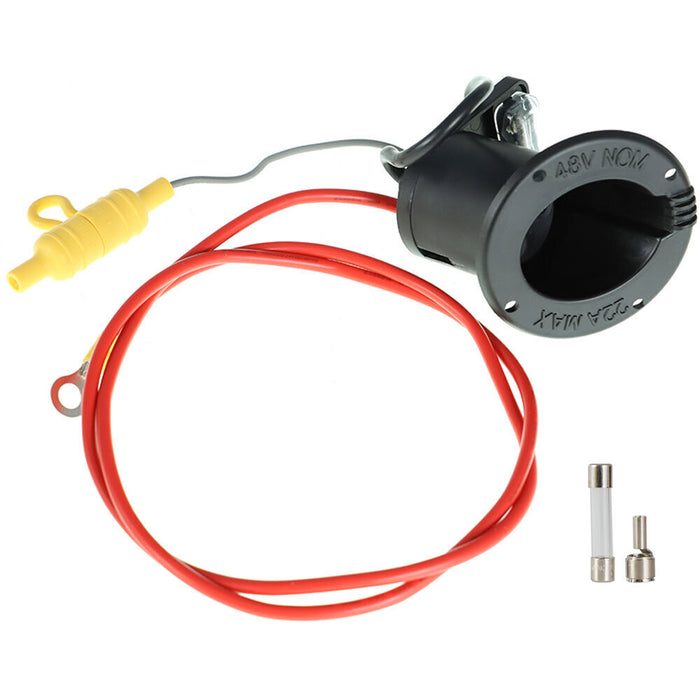 DURAFORCE 48V Golf Cart DC Charger Receptacle & Fuse Assembly for Club Car 1995+ 101802101