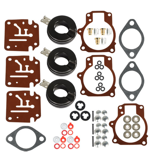 DURAFORCE 3 Pcs Carb Rebuild Repair Kit w Float For Johnson Evinrude 20 25 28 30 40 45HP