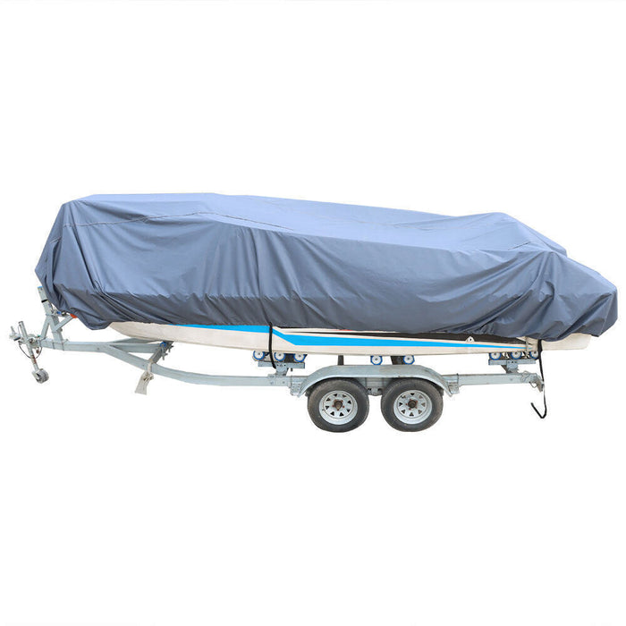 DURAFORCE 20-22ft V-Hull Boat Cover Runabout Trailerable Fishing Ski Bass Waterproof Grey