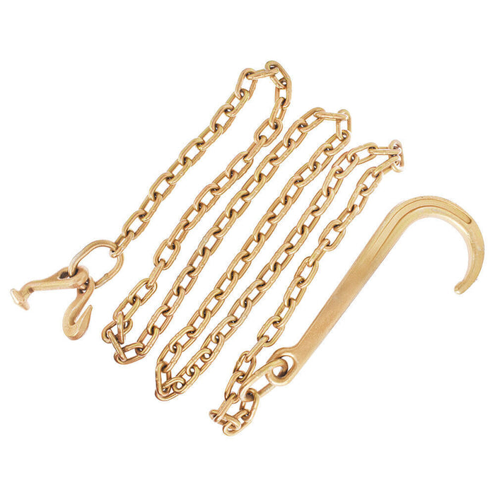 DURAFORCE 2 Pcs 5/16 x 10' Grade 70 Tow Chain 15" J Hook Mini J Hook Recovery Wrecker Axle