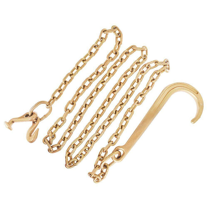 DURAFORCE 2 Pcs 5/16 x 10' Grade 70 Tow Chain 15" J Hook Mini J Hook Recovery Wrecker Axle