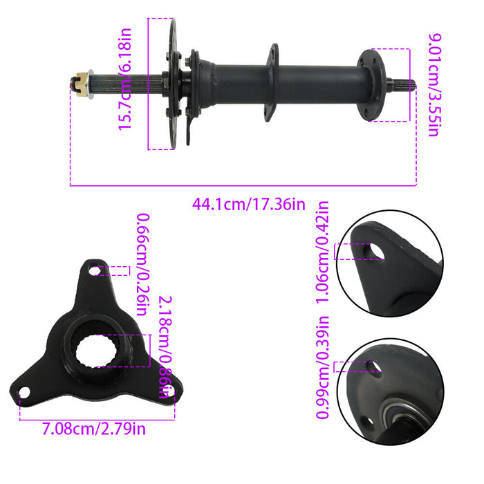 DURAFORCE For Go Kart Golf Cart Drift Trike 40" Differential Rear Axle Kit 3 Stud Hub ATV