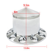 DURAFORCE Chrome Semi Truck Hub Cover Wheel Set Rear 33mm Nut Covers Spiked Removable Caps