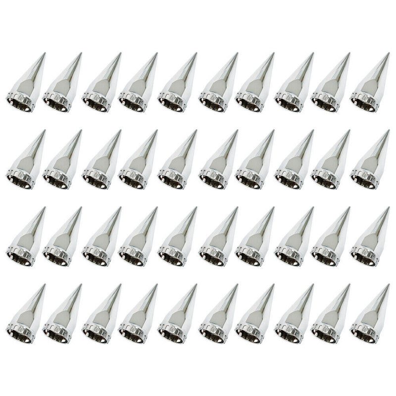 DURAFORCE Chrome Semi Truck Hub Cover Wheel Set Rear 33mm Nut Covers Spiked Removable Caps