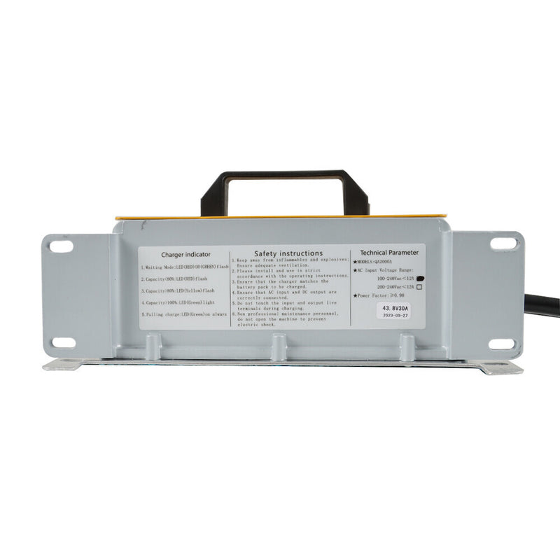 DURAFORCE 43.8Volt IP67 Lithium LiFePO4 Golf Battery Charger 30Amps (@110 VAC / 220 VAC)
