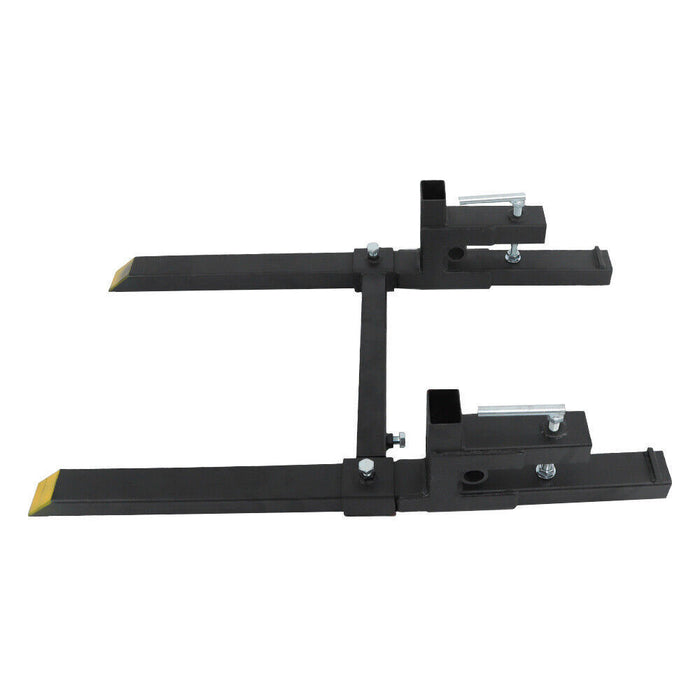 DURAFORCE Tractor Bucket Forks 43" Clamp on Pallet Forks w/ Adjustable Stabilizer Bar