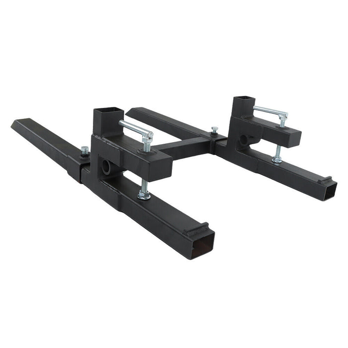 DURAFORCE Tractor Bucket Forks 43" Clamp on Pallet Forks w/ Adjustable Stabilizer Bar