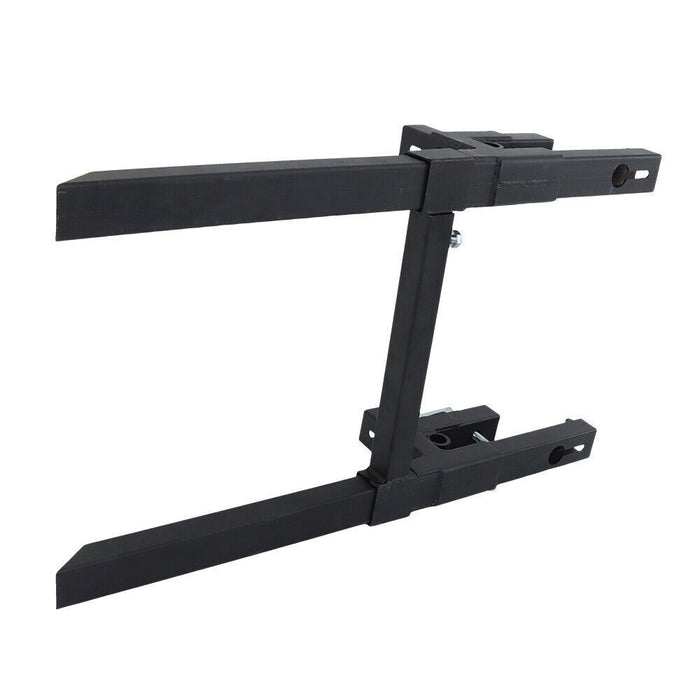 DURAFORCE Tractor Bucket Forks 43" Clamp on Pallet Forks w/ Adjustable Stabilizer Bar