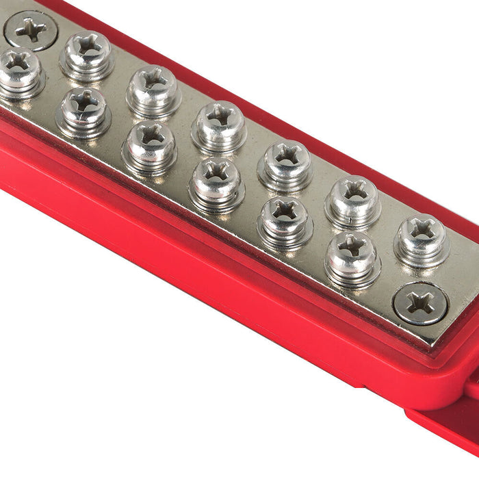 DURAFORCE 12 Point Busbar Bus Bar Power Distribution Block Black&Red Pair DC 180A 12V US