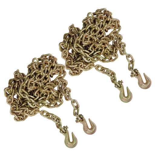 DURAFORCE 2PCS 3/8" 20' G70 Tow Chain Tie Down Binder With Grade 70 Hooks