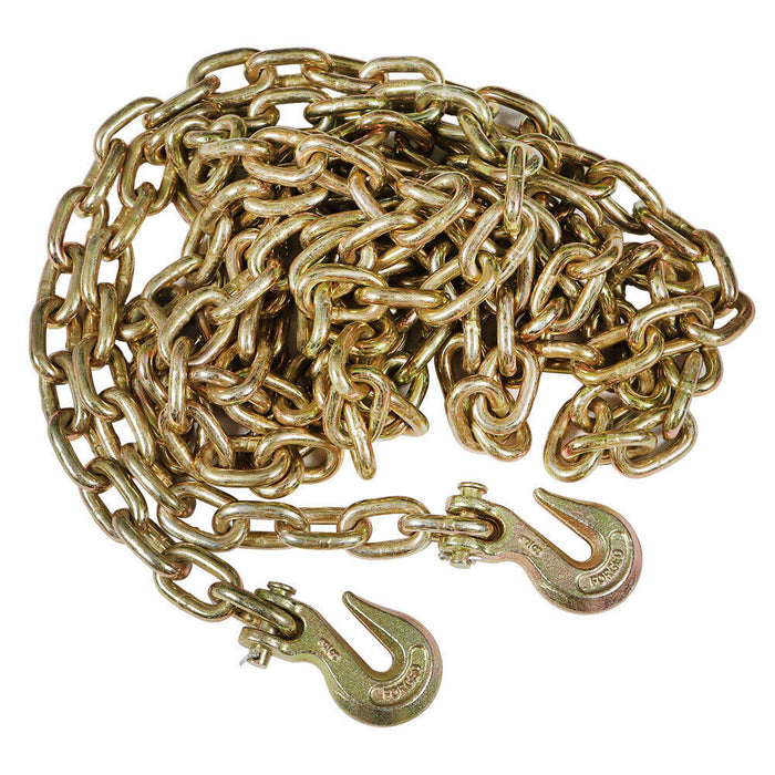 DURAFORCE 2PCS 3/8" 20' G70 Tow Chain Tie Down Binder With Grade 70 Hooks