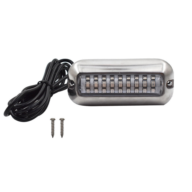 DURAFORCE 2 x BLUE 27LED Underwater BOAT for MARINE Transom LIGHT Stainless Steel Pontoon