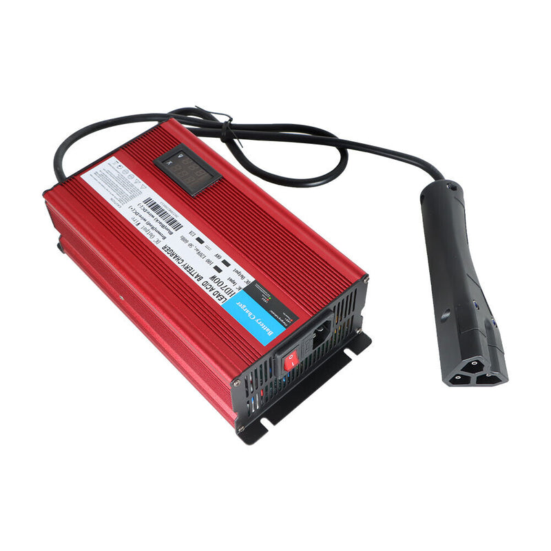 DURAFORCE 48V 12A 3 Pin Style Plug Charger For E-Z-GO RXV 2008+ and TXT 2004+ Golf Cart