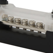 DURAFORCE 2Pcs Red & Black 48V Busbar Bus Bar Power Distribution 150A 6 Way Terminal Block