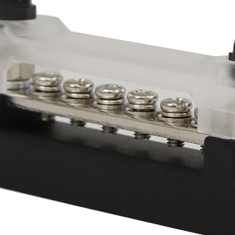 DURAFORCE 2Pcs Red & Black 48V Busbar Bus Bar Power Distribution 150A 6 Way Terminal Block