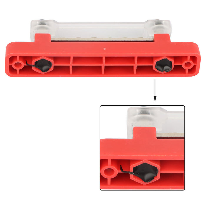 DURAFORCE 2Pcs Red & Black 48V Busbar Bus Bar Power Distribution 150A 6 Way Terminal Block