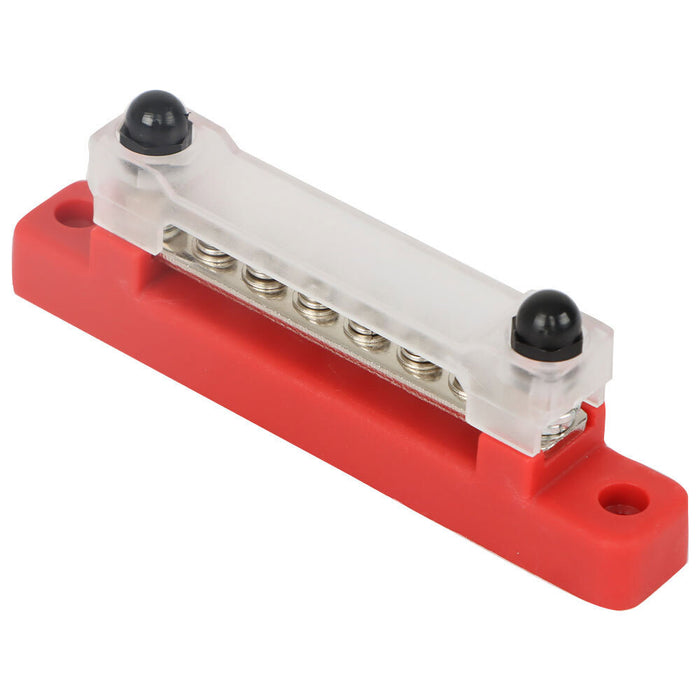 DURAFORCE 2Pcs Red & Black 48V Busbar Bus Bar Power Distribution 150A 6 Way Terminal Block