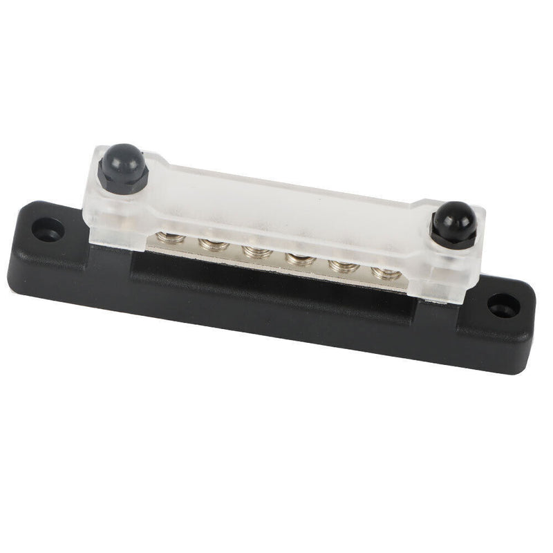 DURAFORCE 2Pcs Red & Black 48V Busbar Bus Bar Power Distribution 150A 6 Way Terminal Block