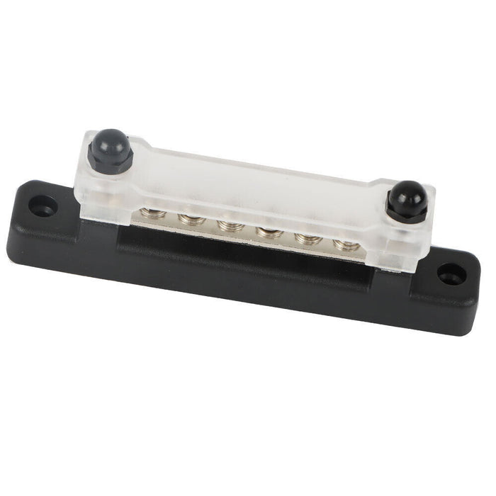 DURAFORCE 2Pcs Red & Black 48V Busbar Bus Bar Power Distribution 150A 6 Way Terminal Block