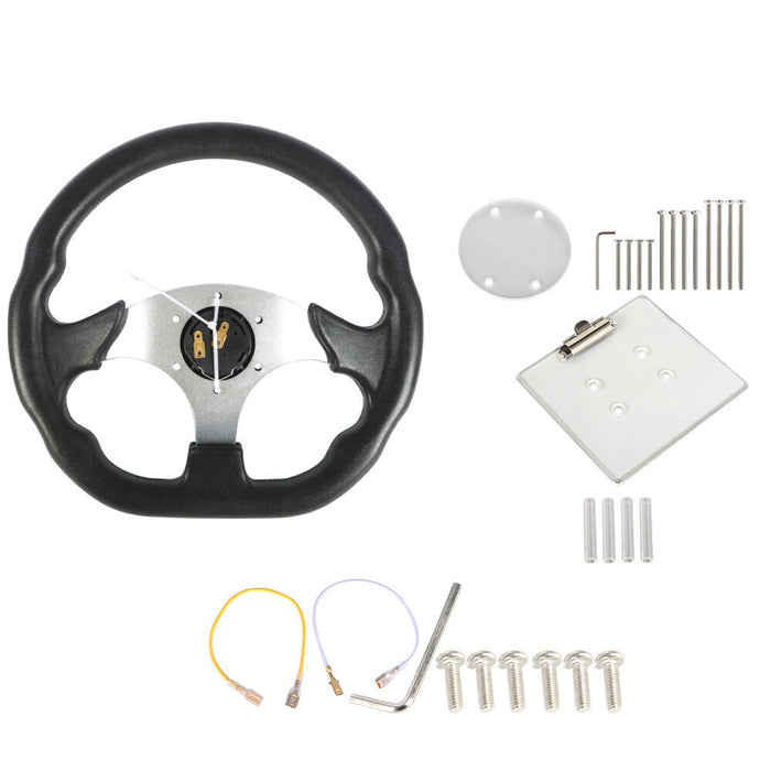 DURAFORCE For Ezgo And Yamaha Golf Cart Carbon Fiber Steering Wheel+Score Card Holder