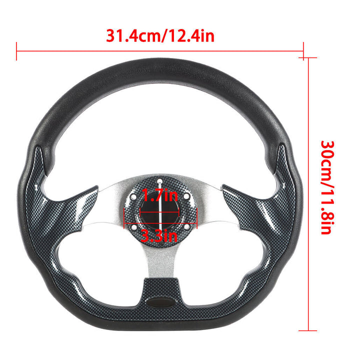 DURAFORCE For Ezgo And Yamaha Golf Cart Carbon Fiber Steering Wheel+Score Card Holder