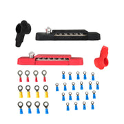 DURAFORCE 4 Set DC Bus Bar Power Distribution Block 12Point Busbar 180A12V Black & Red