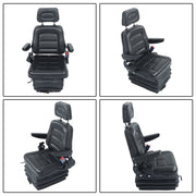 DURAFORCE Forklift Tractor Seat Suspension Adjustable Backrest Armrest Safety Belt