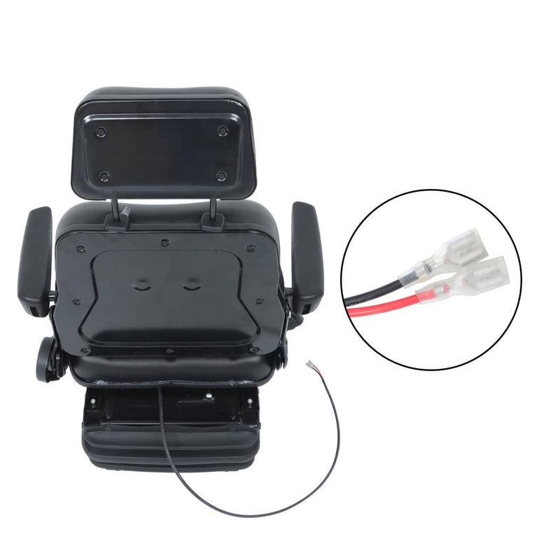 DURAFORCE Forklift Tractor Seat Suspension Adjustable Backrest Armrest Safety Belt