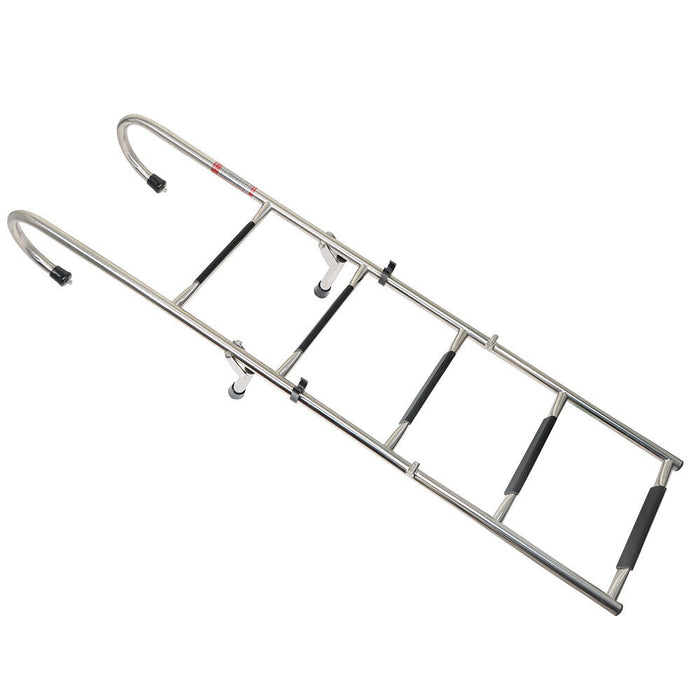 DURAFORCE 5 Step Stainless Steel Folding Ladder Telescoping 400 lb. Limit