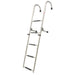 DURAFORCE 5 Step Stainless Steel Folding Ladder Telescoping 400 lb. Limit