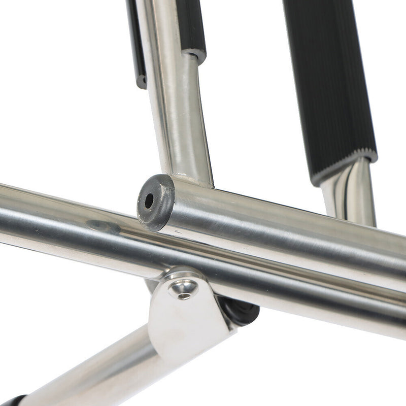 DURAFORCE 5 Step Stainless Steel Folding Ladder Telescoping 400 lb. Limit