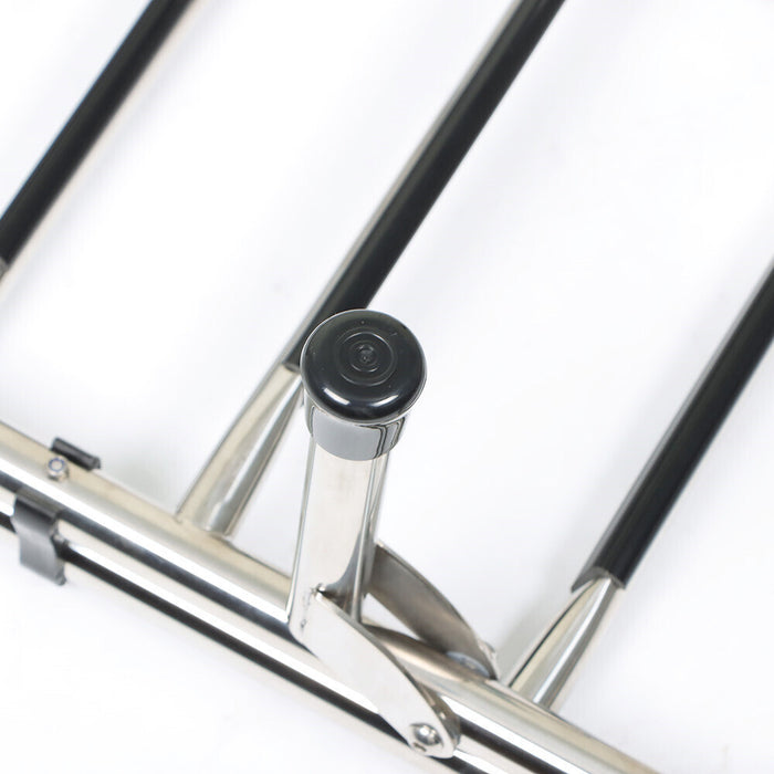 DURAFORCE 5 Step Stainless Steel Folding Ladder Telescoping 400 lb. Limit