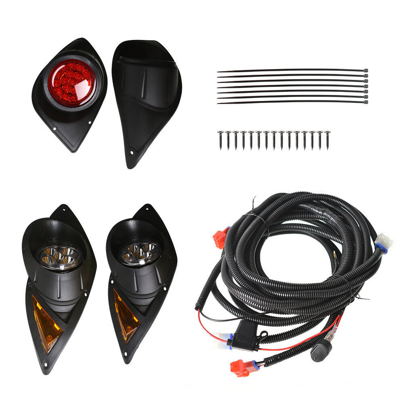 DURAFORCE 12V Set For Yamaha Drive G29 Golf Cart LED Headlights & Tail Lights Kit 2007+