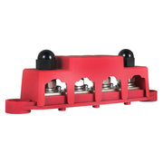 DURAFORCE 4 Way Terminal Junction Block Busbar 3/8" 250 amp 12v with Cover - Red US