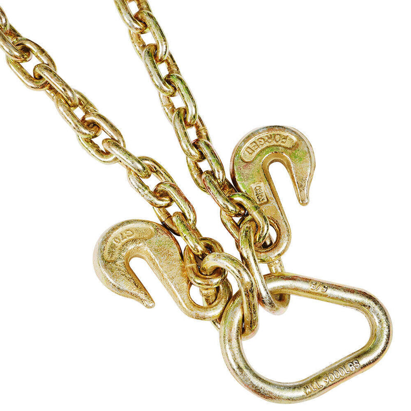DURAFORCE New V-Chain Bridle w/ 15" Large J Hooks, T- Hook&J-Hook w/Grab Hooks 2' Legs G70
