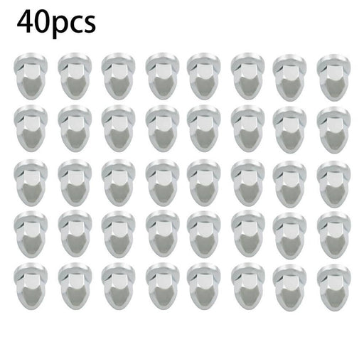 DURAFORCE Chrome Semi Truck 33mm Push-on Bullet Flanged Lug Nut Covers ABS Plastic 40 Pack