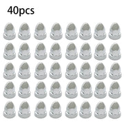 DURAFORCE Chrome Semi Truck 33mm Push-on Bullet Flanged Lug Nut Covers ABS Plastic 40 Pack