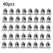 DURAFORCE Chrome Semi Truck 33mm Push-on Bullet Flanged Lug Nut Covers ABS Plastic 40 Pack