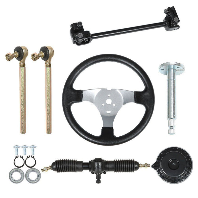 DURAFORCE Steering Wheel Steel Kit Gear Rack Pinion Adjustable Shaft for 110cc Go-Kart New