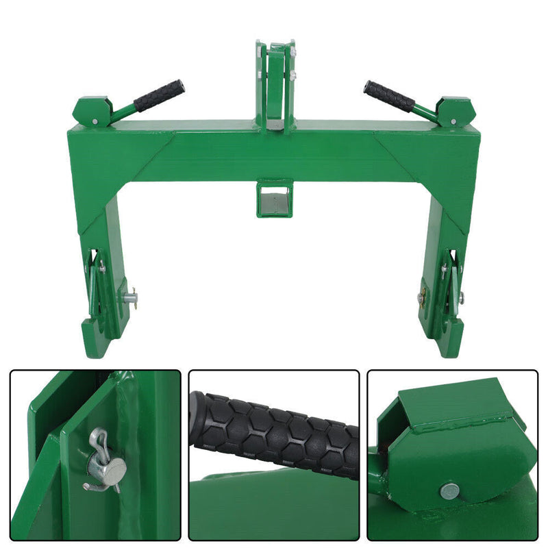 DURAFORCE Tractors 3 Point Quick Hitch For Cat 1 & 2 W/ 2" Receiver Hitch 3000 LB Steel
