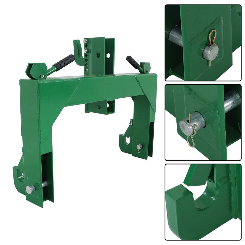 DURAFORCE Tractors 3 Point Quick Hitch For Cat 1 & 2 W/ 2" Receiver Hitch 3000 LB Steel
