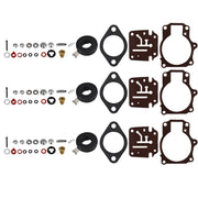 DURAFORCE 3 x Carburetor Carb Rebuild Repair Kit w/ Float For Johnson Evinrude 40 45 48 HP