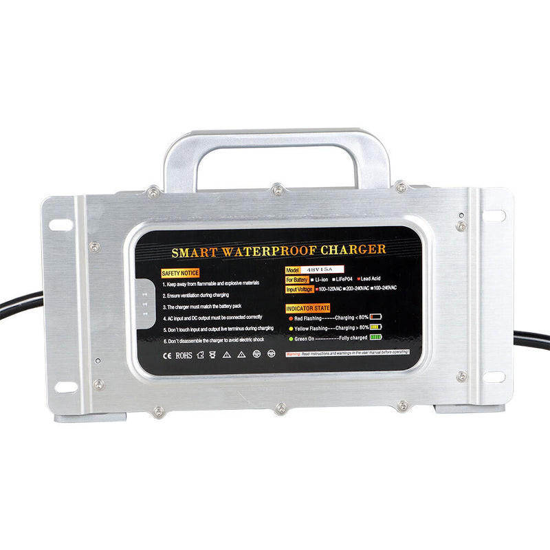 DURAFORCE Waterproof 48Volt 15AMP 3-Pin Plug Battery Charger For EZGO RXV&TXT Golf Carts
