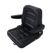 DURAFORCE Adjustable Backrest Lawn Mower Tractor Seat Forklift Excavator Seat w/ Armrests