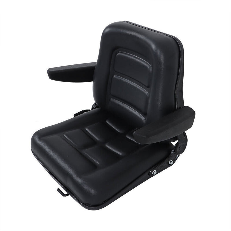 DURAFORCE Adjustable Backrest Lawn Mower Tractor Seat Forklift Excavator Seat w/ Armrests